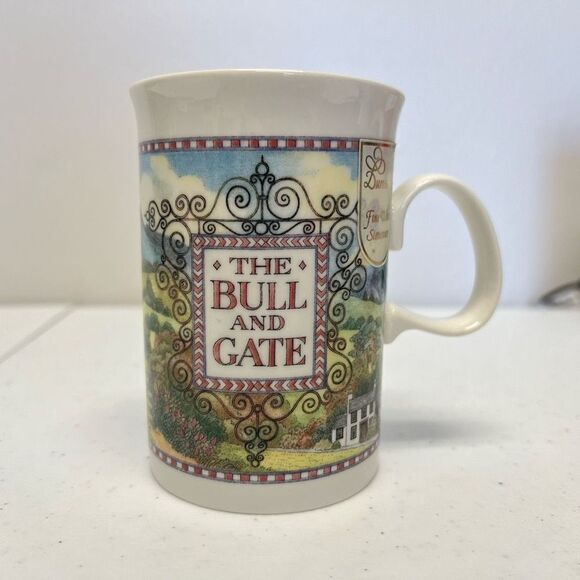 DUNOON Coffee Mug 4.25x3” Tavern Pub Bar The Bull And Gate Bone China Scotland - Picture 1 of 8